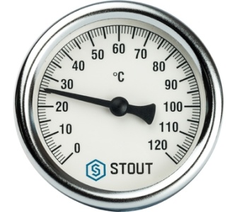 Термометр биметаллический с погружной гильзой Корпус Ø 63 мм, гильза 50 мм 