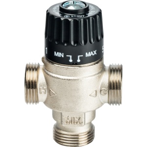 Термостатический смесительный клапан для систем отопления и ГВС 3/4"  НР   30-65°С KV 1,8, центральн