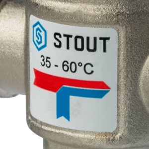 Термостатический смесительный клапан для ситем отопления и ГВС 1" НР    35-60°С KV 2,5 м3/ч