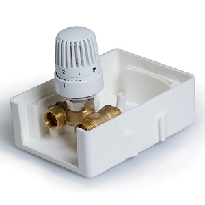 Регулировочный короб Unibox-K/RTL с термостатическим клапаном и ограничителем температуры потока